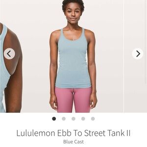 Lululemon Ebb To Street Tank II size 12- good condition, cups included